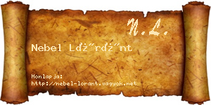 Nebel Lóránt névjegykártya
