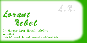 lorant nebel business card