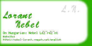 lorant nebel business card